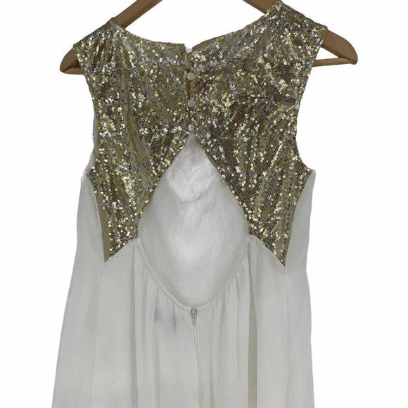 Sequin Hearts Dress Sz 5 S 9503 Cutouts Sequins - Picture 3 of 5